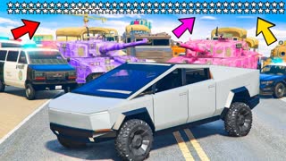ЧТО БУДЕТ ЕСЛИ ПОЛУЧИТЬ 100 ЗВЁЗД РОЗЫСКА ! УГНАЛ ВНЕДОРОЖНИК TESLA CYBERTRUCK В GTA 5 С МОДАМИ !